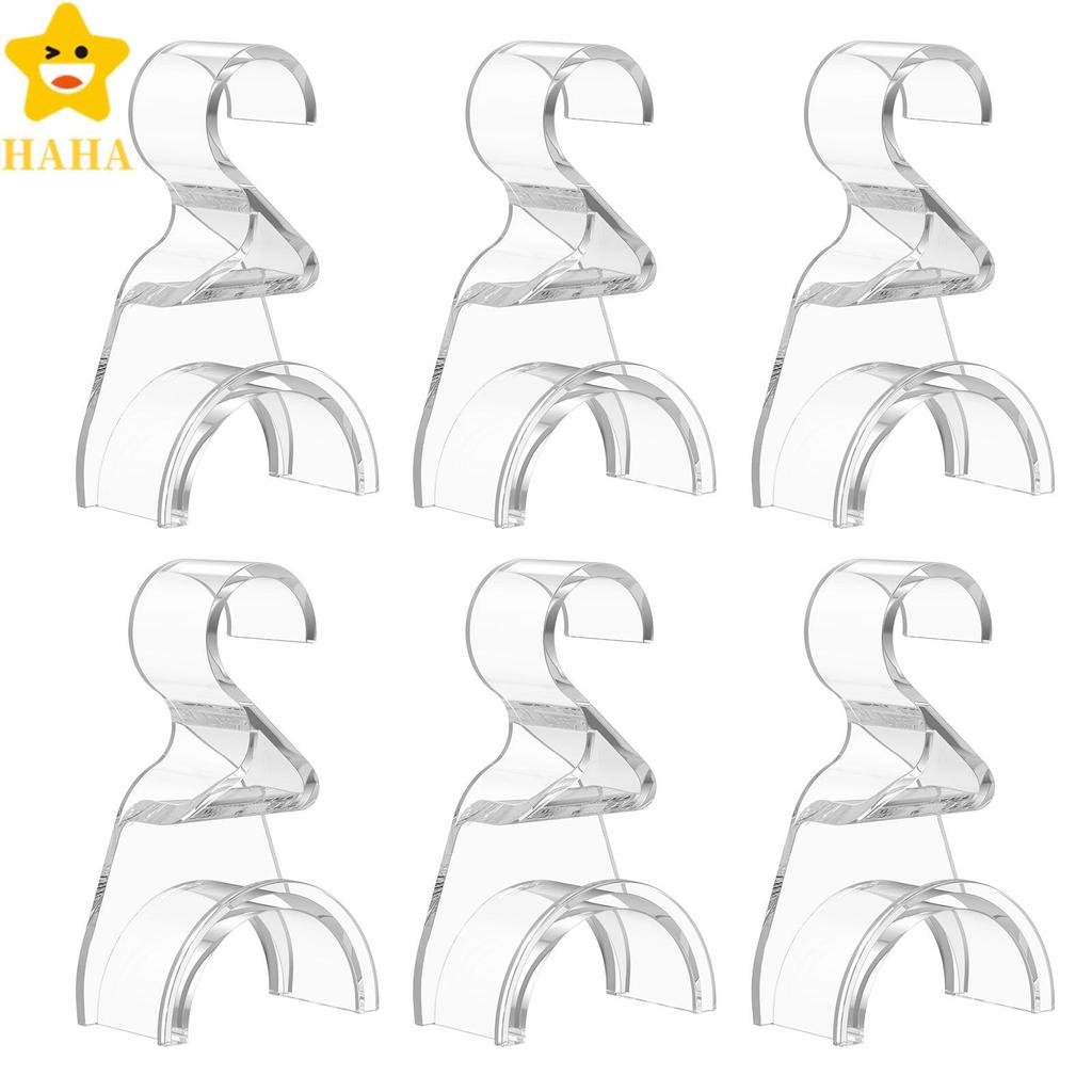 6 Pacote De Cabide De Bolsa Acrílico Transparente Para Armário , Sem Broca , Gancho , Chapéu , Cachecol E Acessório Shop