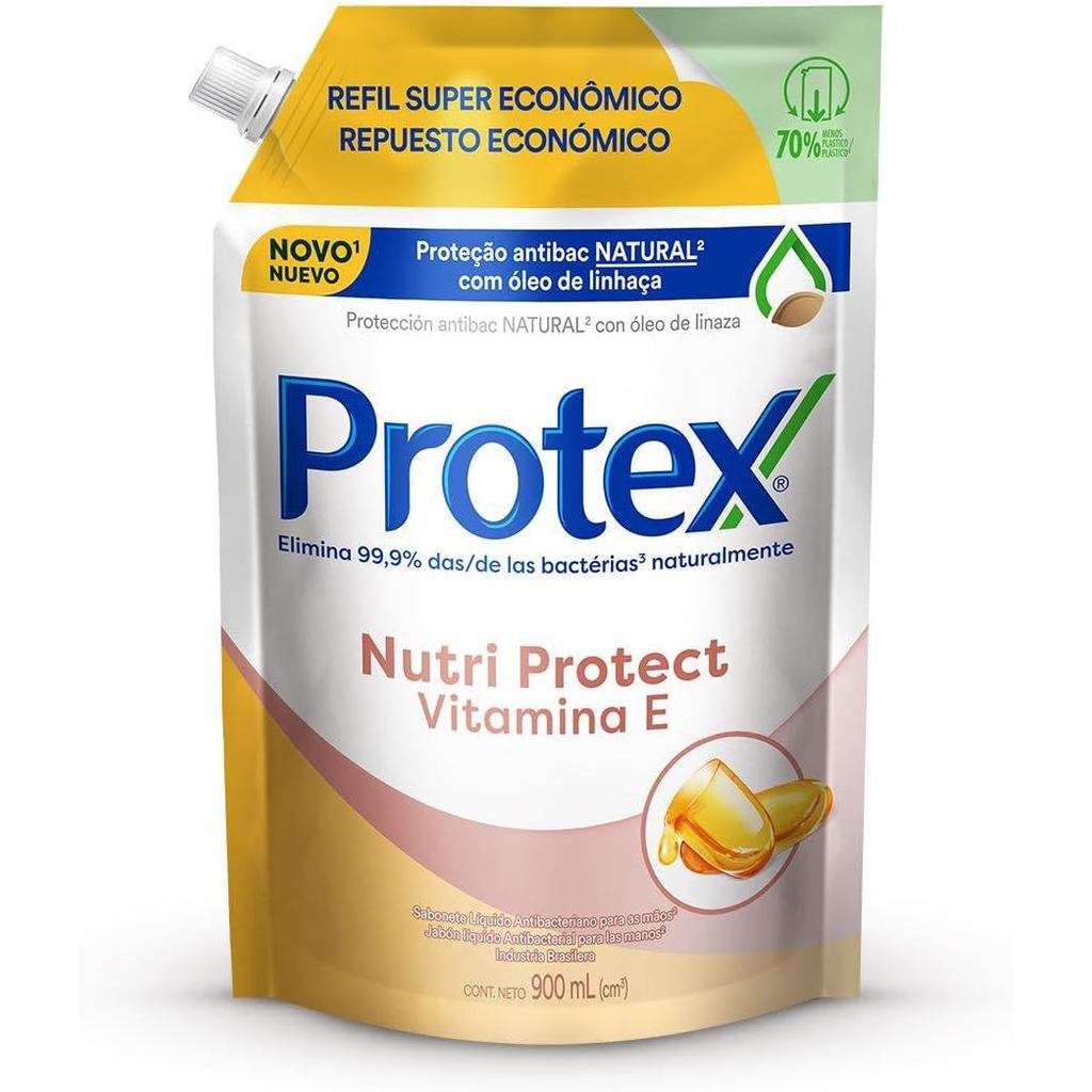 Sabonete Líquido Corporal Protex Nutri Protect Vitamina E Refil 900ml
