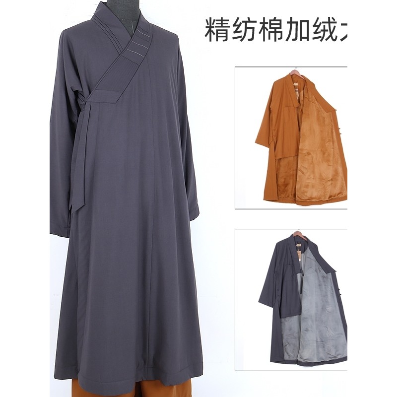 Monge roupas monge roupas de inverno casaco de lã masculino engrossado quente feminino casaco longo monge roupas jaqueta