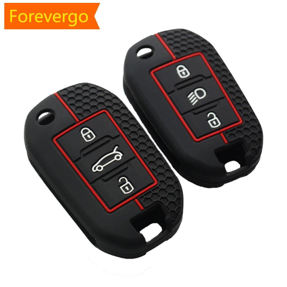 Capa De Silicone Para Chave Remota forevergo , Suporte Protegido Peugeot 3 Botões 208 301 308 508 5008 3008 G2X7