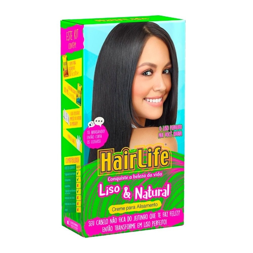 Alisante em Creme HairLife Liso e Natural 160g em Oferta na Shopee