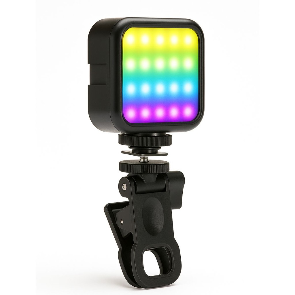 Mini Ring Light RGB Portátil para Celular com Bateria Presente Dia das Crianças p/ Tiktoker