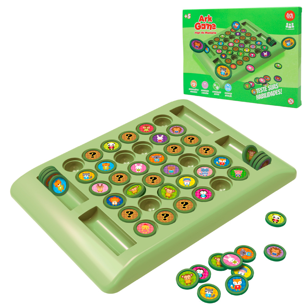 Jogo da Memória Tabuleiro Infantil Educativo Criança 36 Peças