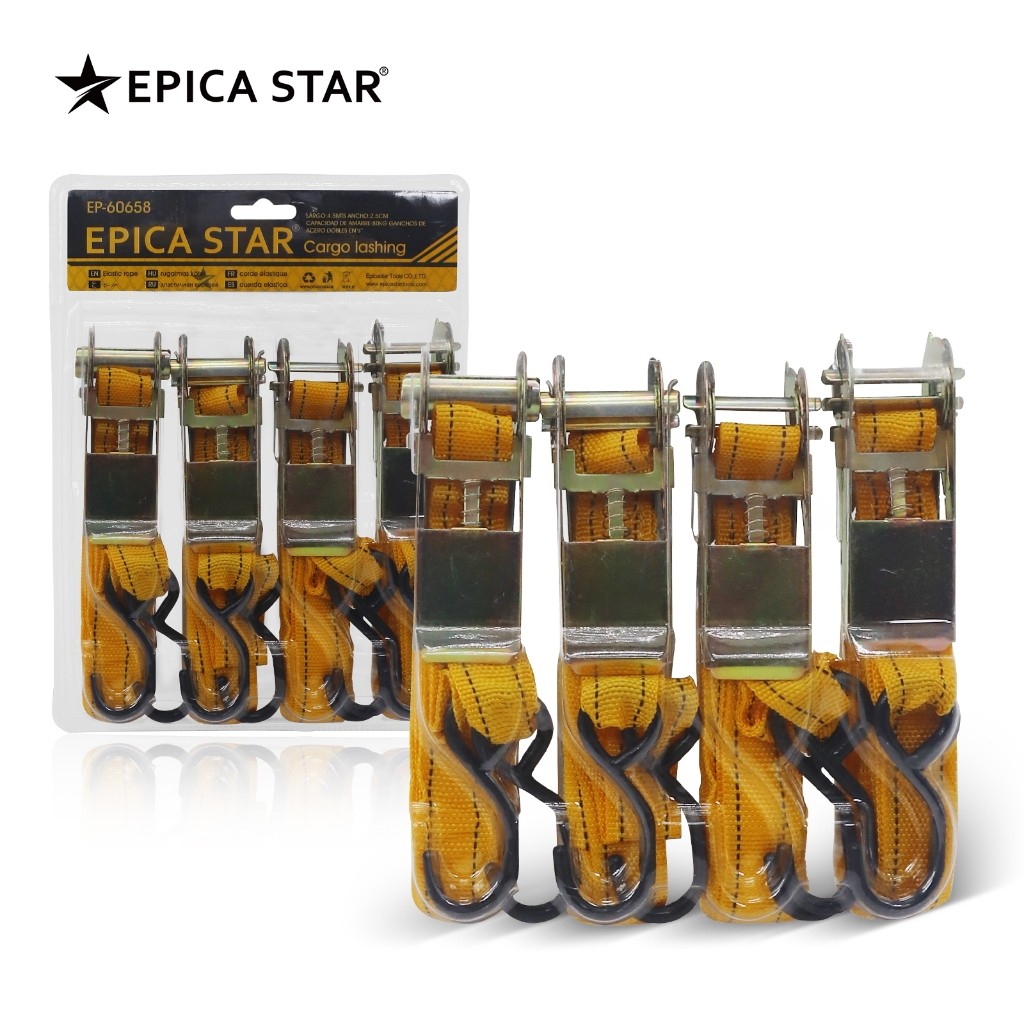 Kit 4 Cintas de Amarração Extra Fortes | Suporte 80kg cada | Tensor para Carga Segura em Oferta na Shopee