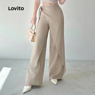 (NEW) Lovito Calças Casuais com Atilho Pants de Lazer Primavera/verão em Caqui para Mulheres L152ED011 em Oferta na Shopee