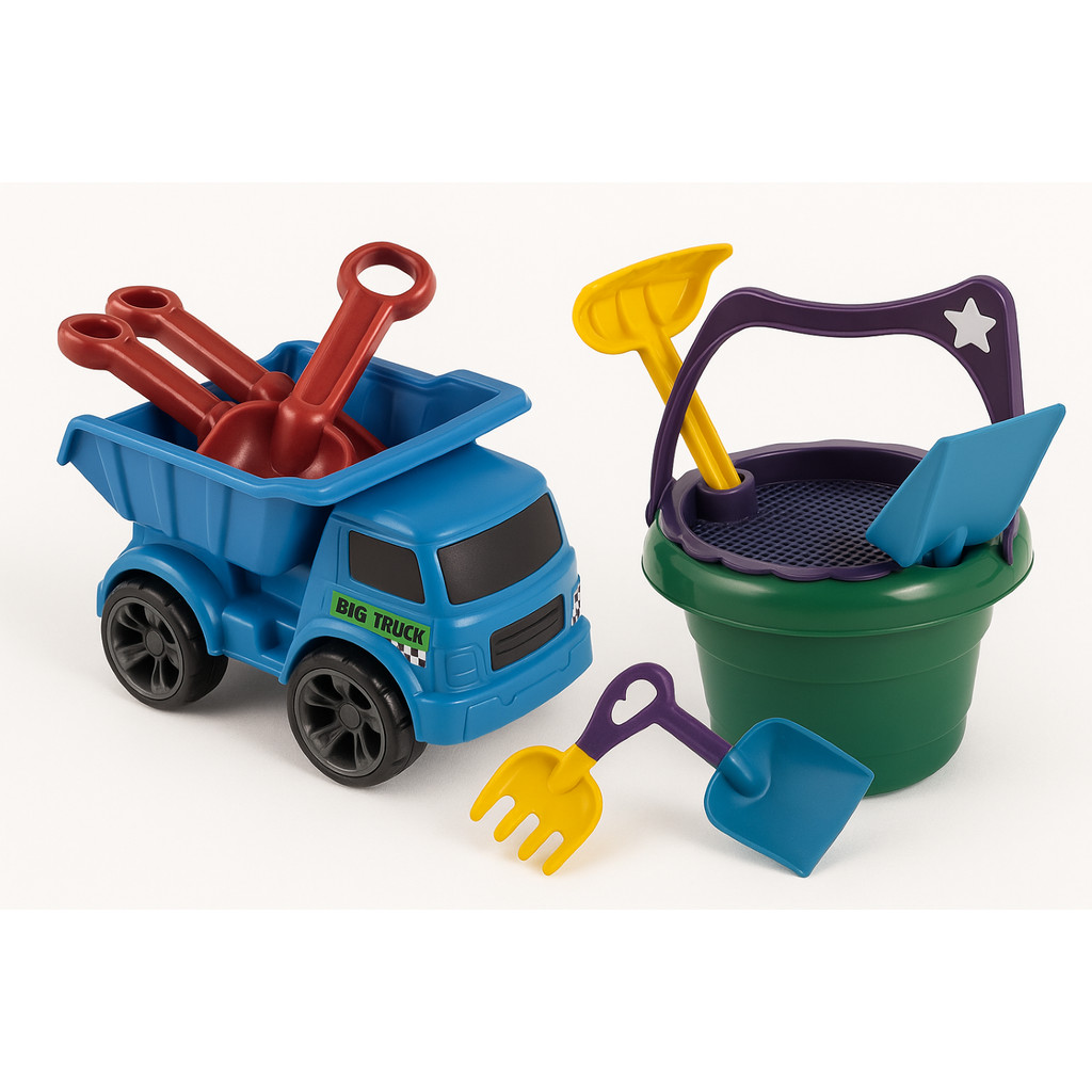 Kit Praia Infantil Caminhãozinho Balde Pás Moldes Brinquedo Areia Verão Diversão Completa em Oferta na Shopee