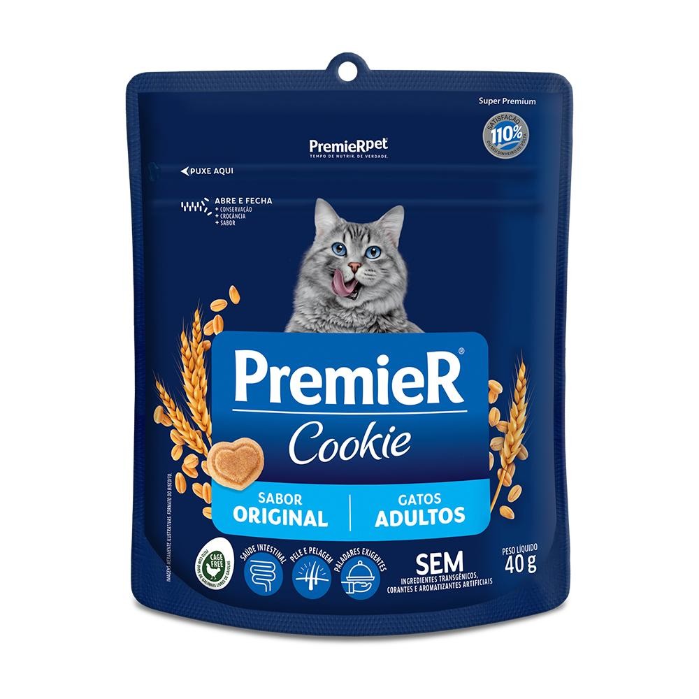 Biscoito Cookie Premier Para Gatos Adultos Sabor Original 40g em Oferta na Shopee