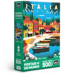 QUEBRA CABEÇA NANO ITÁLIA TOSCANA POSTAIS DO MUNDO 500 PEÇAS PEQUENAS TOYSTER PUZZLE PONTO TURÍSTICO