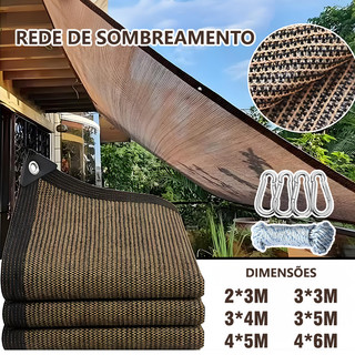 Cobertura Sombrite castanho /Amarelo castanho Tela Sombreamento 98% para Garagem  Instala…