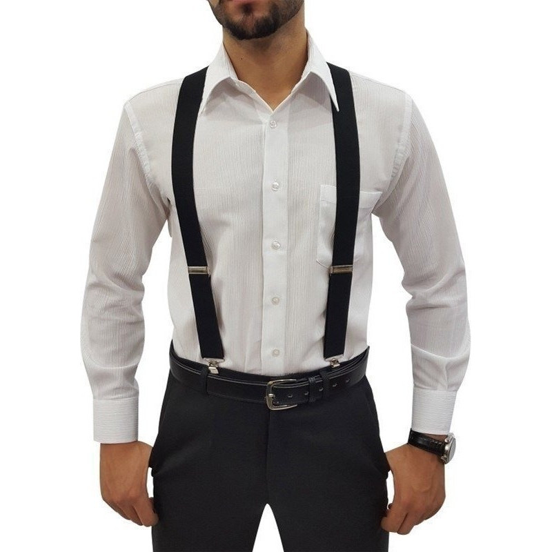 Suspensório Adulto Preto - Feminino Masculino Ajustável Fantasia
