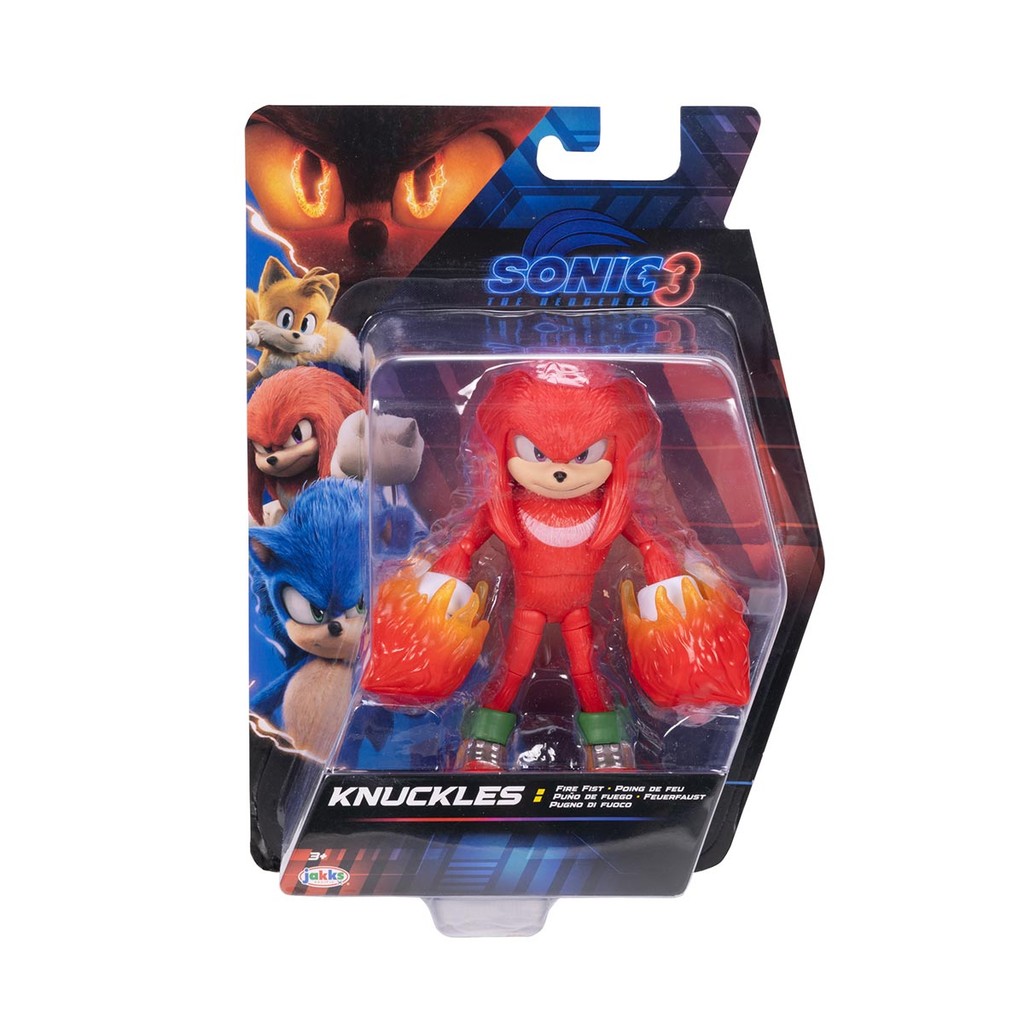 Boneco Knuckles de 12cm com Punho de Fogo - Sonic 3 Filme em Oferta na Shopee