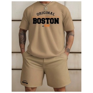 Kit Camiseta + Short Moletom Conjunto Boston Conjunto Camiseta Malha 100% algodão Linha Premium + Bermuda Moletom em Oferta na Shopee