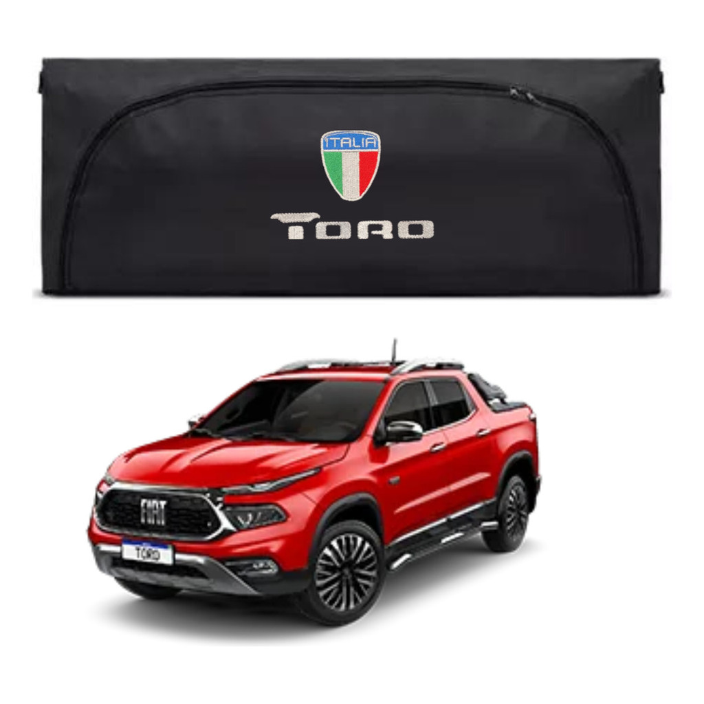 Bolsa Maleiro Premium Impermeável 380 litros Caçamba Fiat Toro bordado Itália