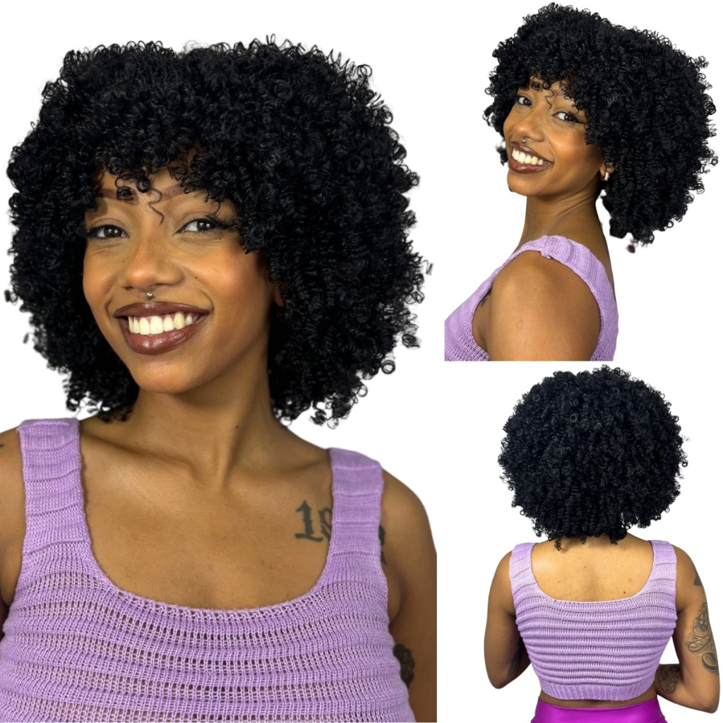 Cabelo Cacheado Peruca Wig Fummi Fashion Line Cacheada Aspecto Humano em Oferta na Shopee