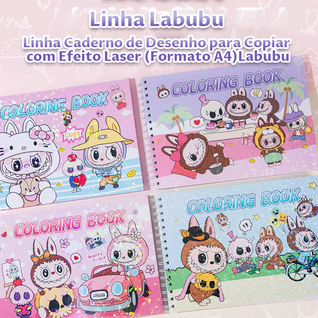 Livro de colorir de capa dura, 50 folhas - Caderno de desenho infantil com páginas coloridas para crianças e estudantes em Oferta na Shopee