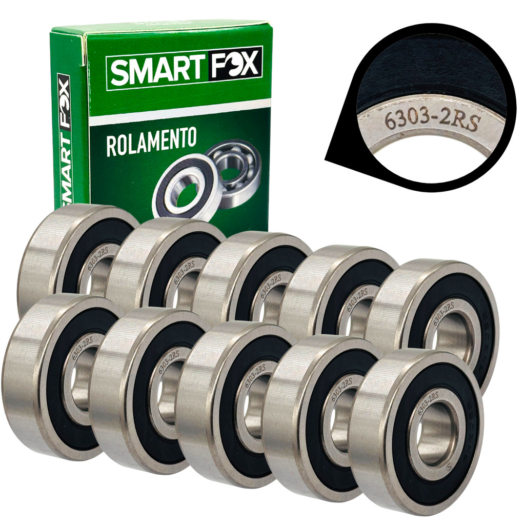 Kit 10 Rolamento Para Alternador 6303 2rs 17x47x14mm Smart