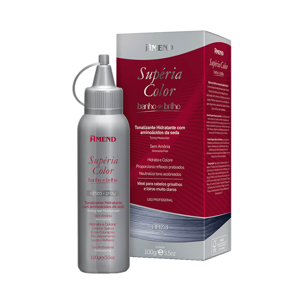 Tonalizante Amend Supéria Banho de Brilho Cinza 100g em Oferta na Shopee