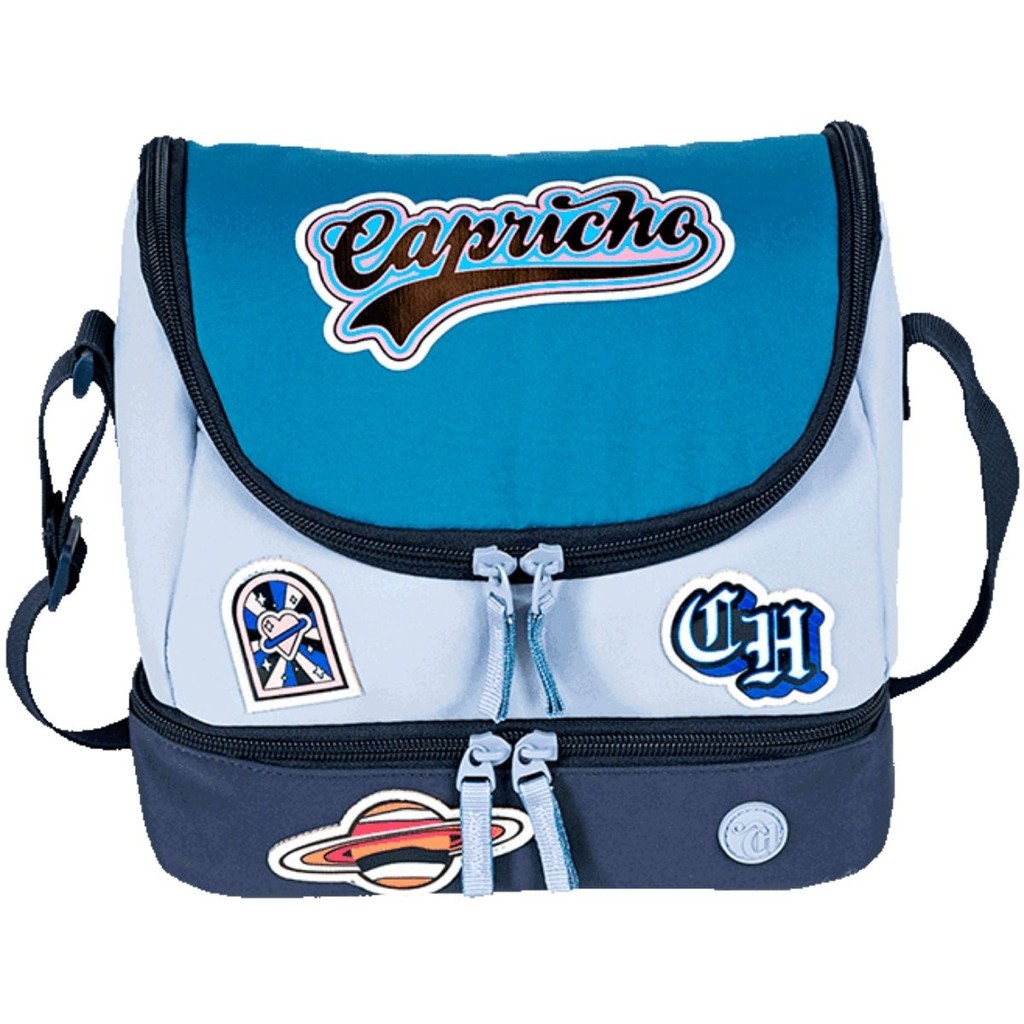 Lancheira Capricho Class Cosmic Patches Azul Oficial Sestini