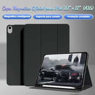 Capinha iPad 10 e 11(A16) , Capa Compatível com Trifold Magnética com Porta Caneta, Silicone Macio e