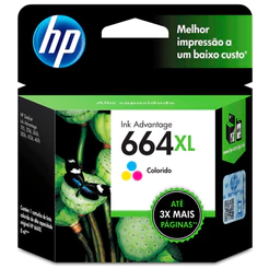 Cartucho HP 664XL Original F6V30AB Cores p/ Deskjet 2136, 2676, 3776, 5076, 5276