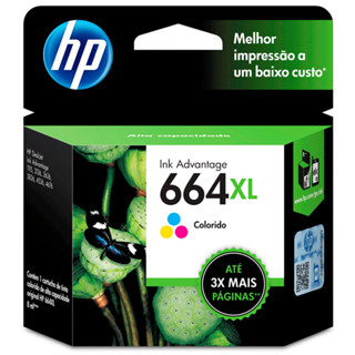 Cartucho HP 664XL Original F6V30AB Cores p/ Deskjet 2136, 2676, 3776, 5076, 5276 em Oferta na Shopee