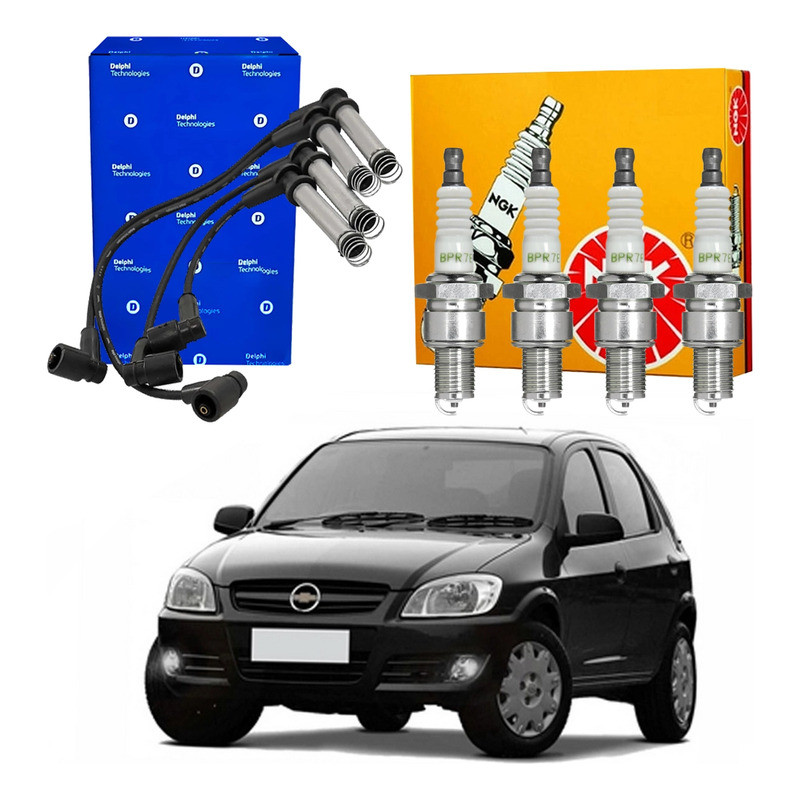 Kit Vela Cabo Ngk Celta 1.4 Flex 2006 A 2012 em Oferta na Shopee