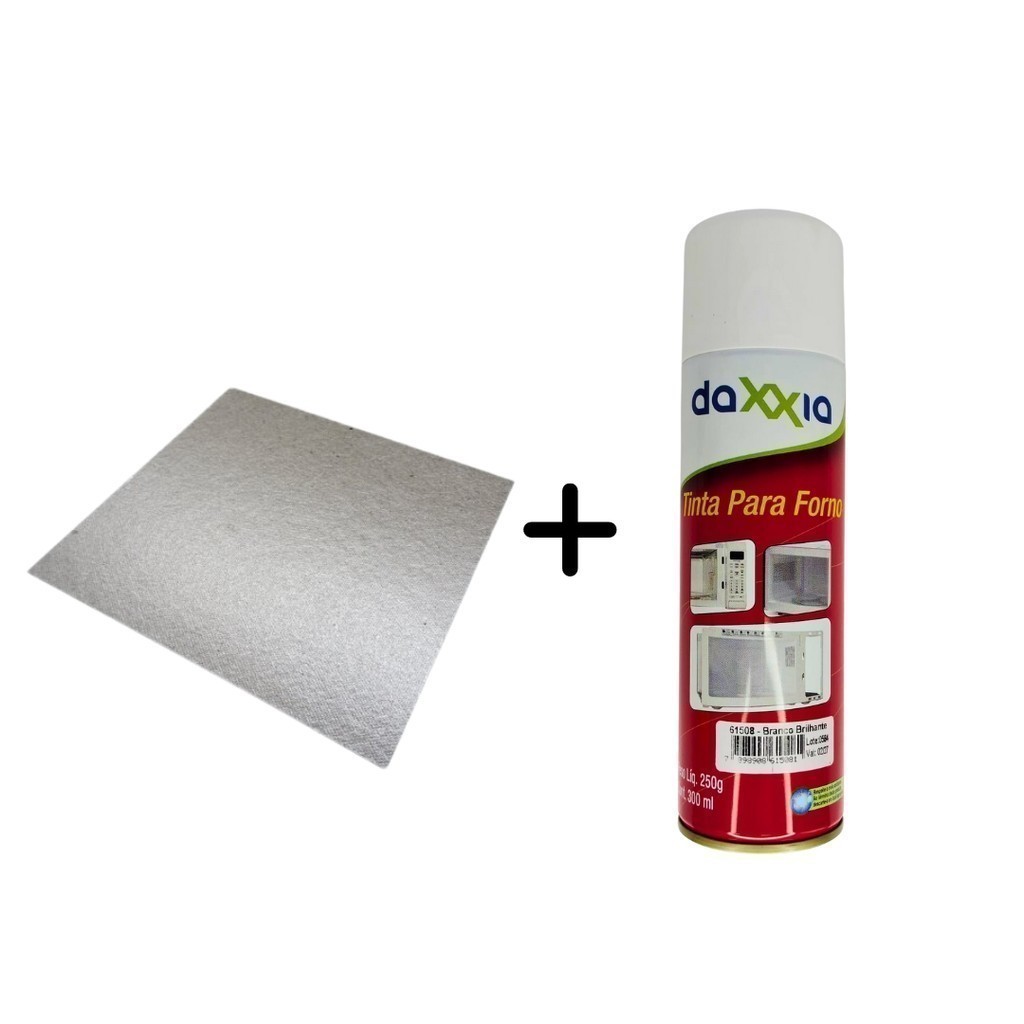 Tinta Branco Brilhante P/ Forno E Microondas Interno Externo + placa de mica 15x15 em Oferta na Shopee