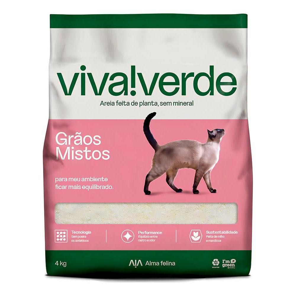 Areia Gatos Vida Descomplicada Mistos 4Kg Viva Verde em Oferta na Shopee
