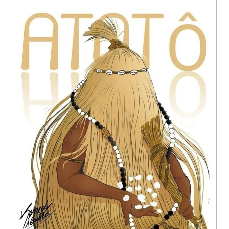 Quadro Decorativo Orixá Omulu atotô Abaluae