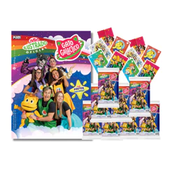 Álbum de figurinhas do Gato Galáctico com envelopes