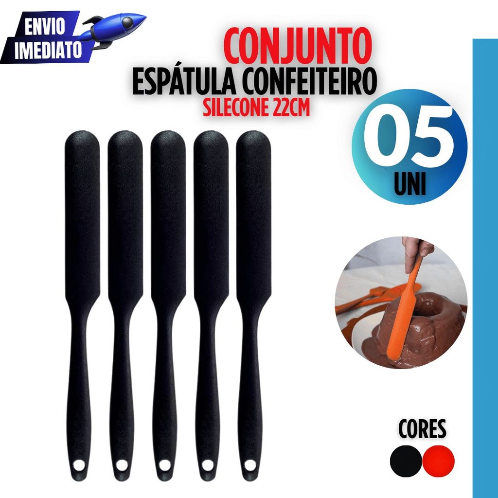 Utensílio De Cozinha Espátula Fina Silicone Para Bolos Tortas Cremes Confeitaria