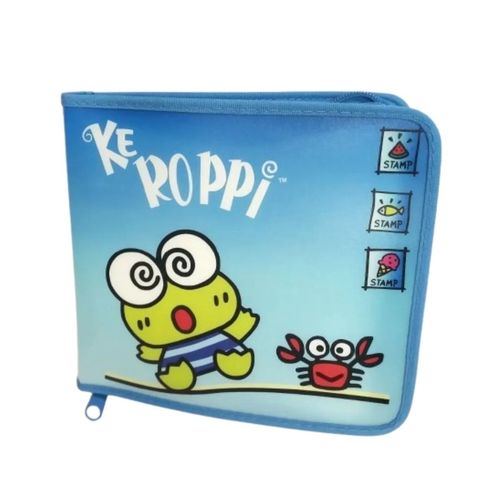 Porta Objeto CD Yes Keroppi Azul com 12 Plásticos Lacrado Armazenamento Video Música Compacto Leve