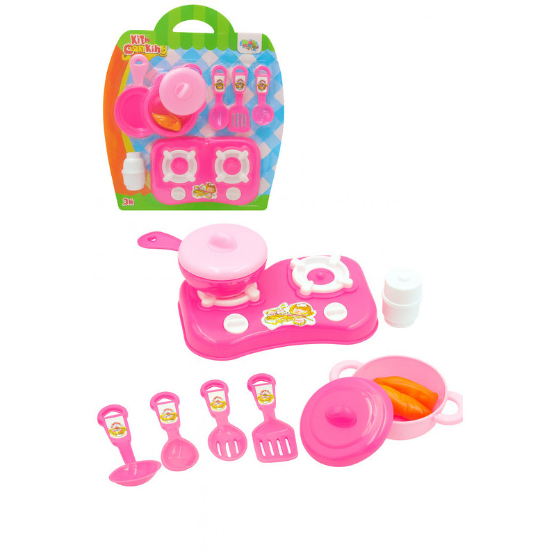 Kit Cozinha Infantil Casinha com Fogão Panelinhas 10 Peças Brinquedo Educativo Menina Criança