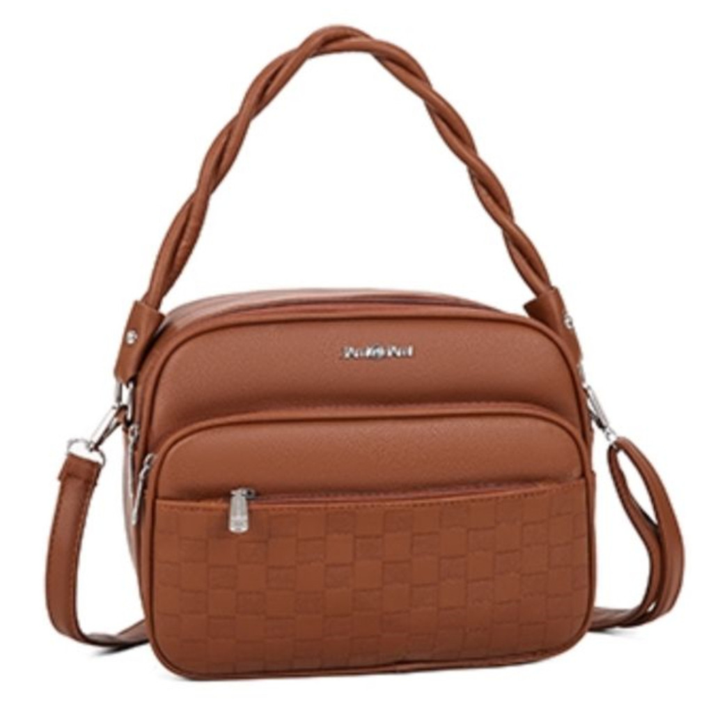 Bolsa Feminina Com Alça Lateral Transversal Faixa de Mão De Couro V2515 AMY