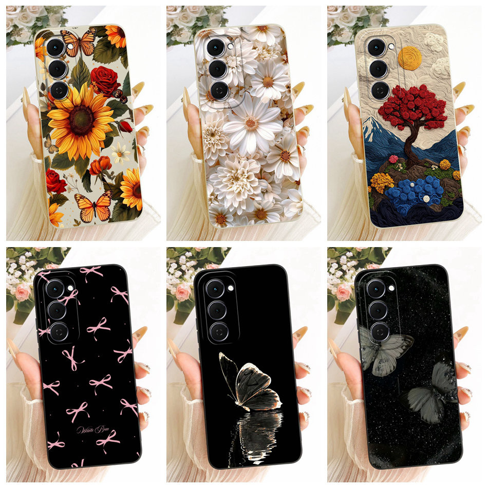 Para Samsung Gaaxy A17 A16 A15 A14 A07 A06 A05 A05s A04 A04e A04s A56 A36 5G 4G Girassol Margarida Borboleta Padrão Caso