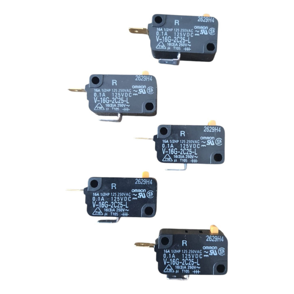 5x Chave Micro Switch Forno Microondas 16a 250v 2 Terminais