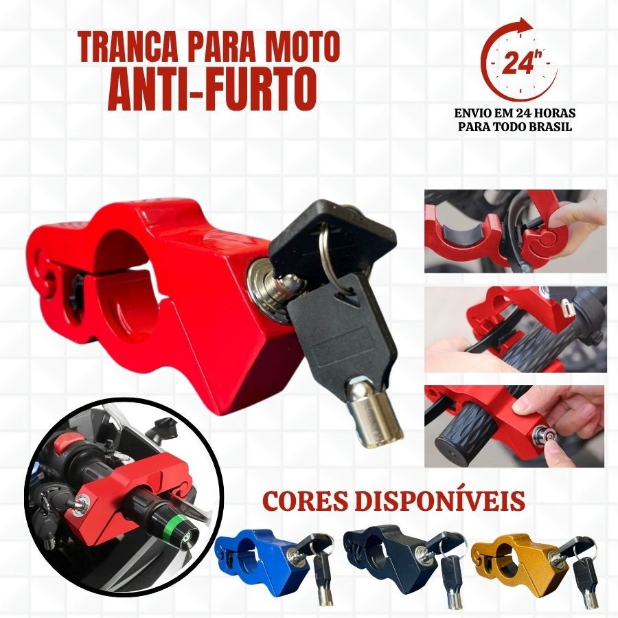 Trava Antifurto Trava Manete Freio Acelerador Moto Reforçado