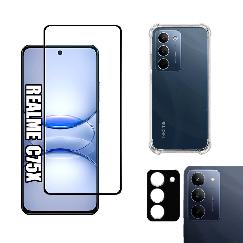 KIT Para Realme C75X - Película de Vidro 3D - Capa - Câmera em Oferta na Shopee