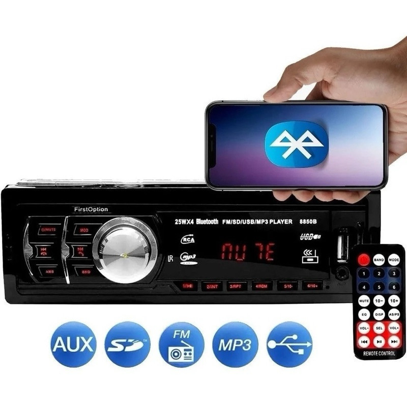 Rádio Para Carro Automotivo TOP MP3 USB Melhor Som 6588BT