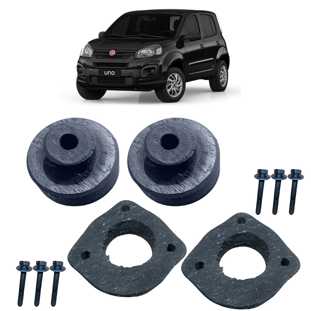 Kit Calço De Mola Dianteiro 4cm Traseiro 5cm Novo Uno