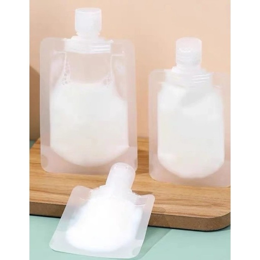 GUIANA KIT 6PCS saco frasco multiuso plástico 100ml/50ML para amostras de embalagem de loção dobrável para viagem álcool