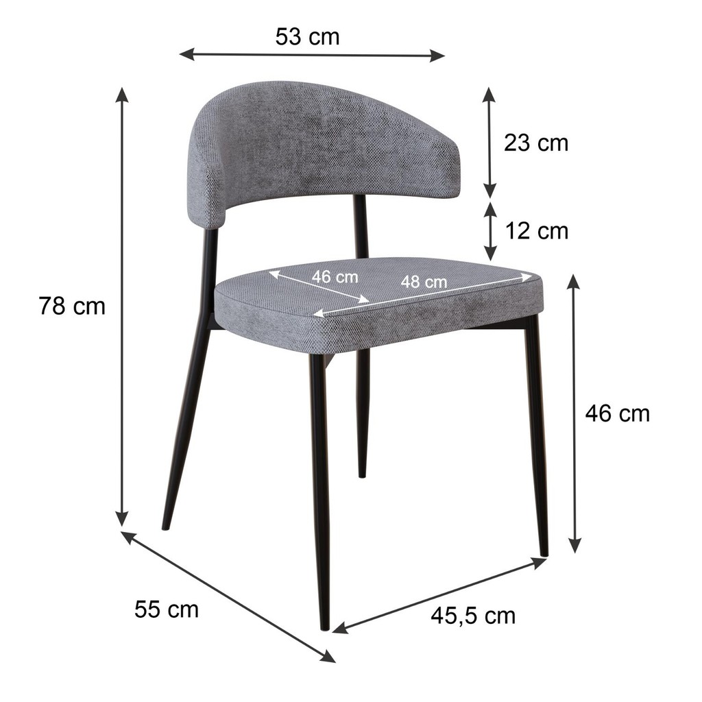 4 Unidades Cadeira Bless Fixa C/4 Pés 55 X 52,5 X 77,5 cm · foto 2
