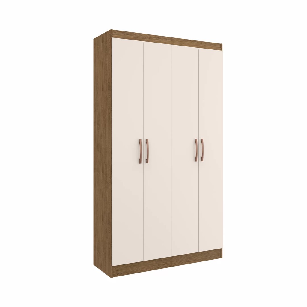 Detalhes do Armário Multiuso 4 Portas Dueto 5000 Móveis Doripel Off White/Nogueira