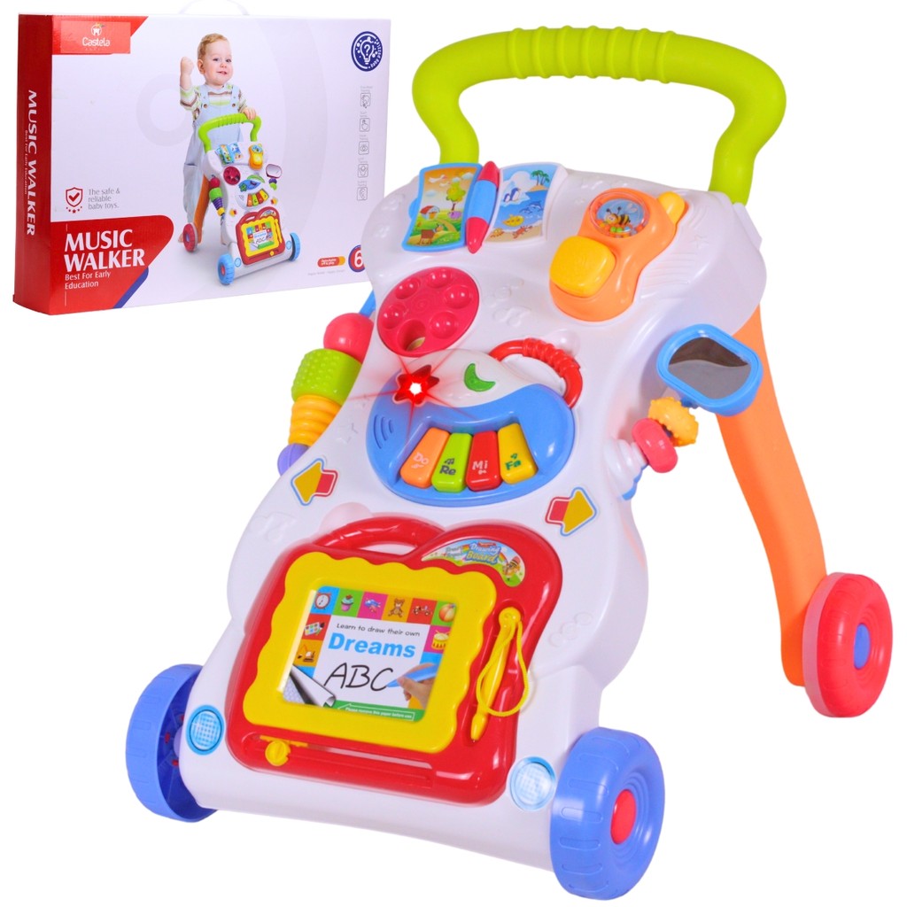 Andador De Atividades 5 em 1 Quadro Magico Educativo Musical Didático Com Luz E Som - Castela em Oferta na Shopee