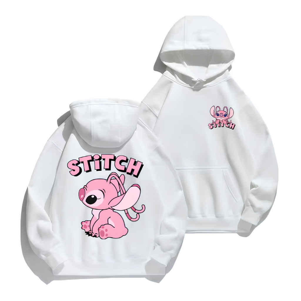 Moletom Canguru Algodão Stitch Masculino Feminino Casual Unissex Flanelado Look Casual Feminino