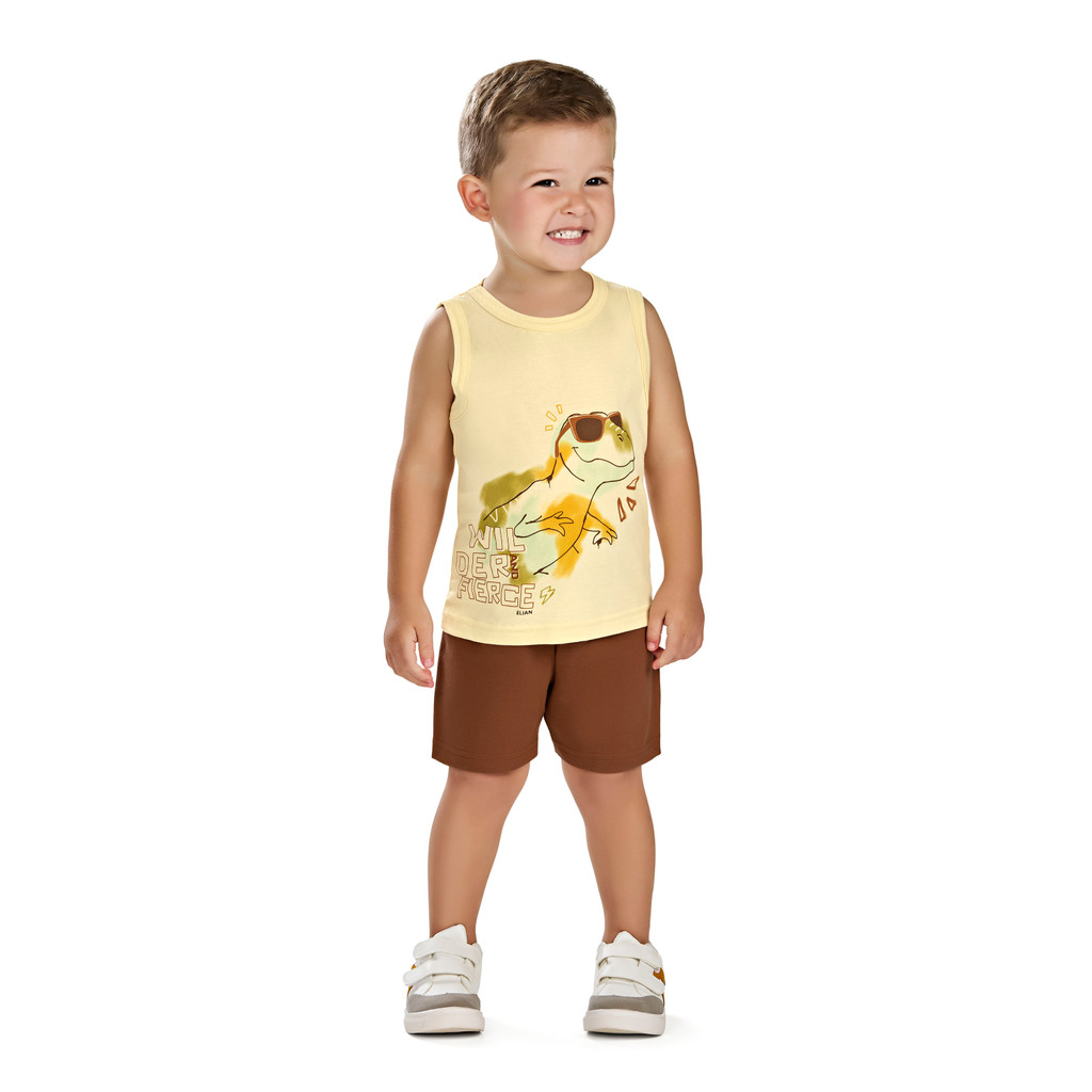 CONJUNTO INFANTIL SHORTS + REGATA ESTAMPADA - ELIAN