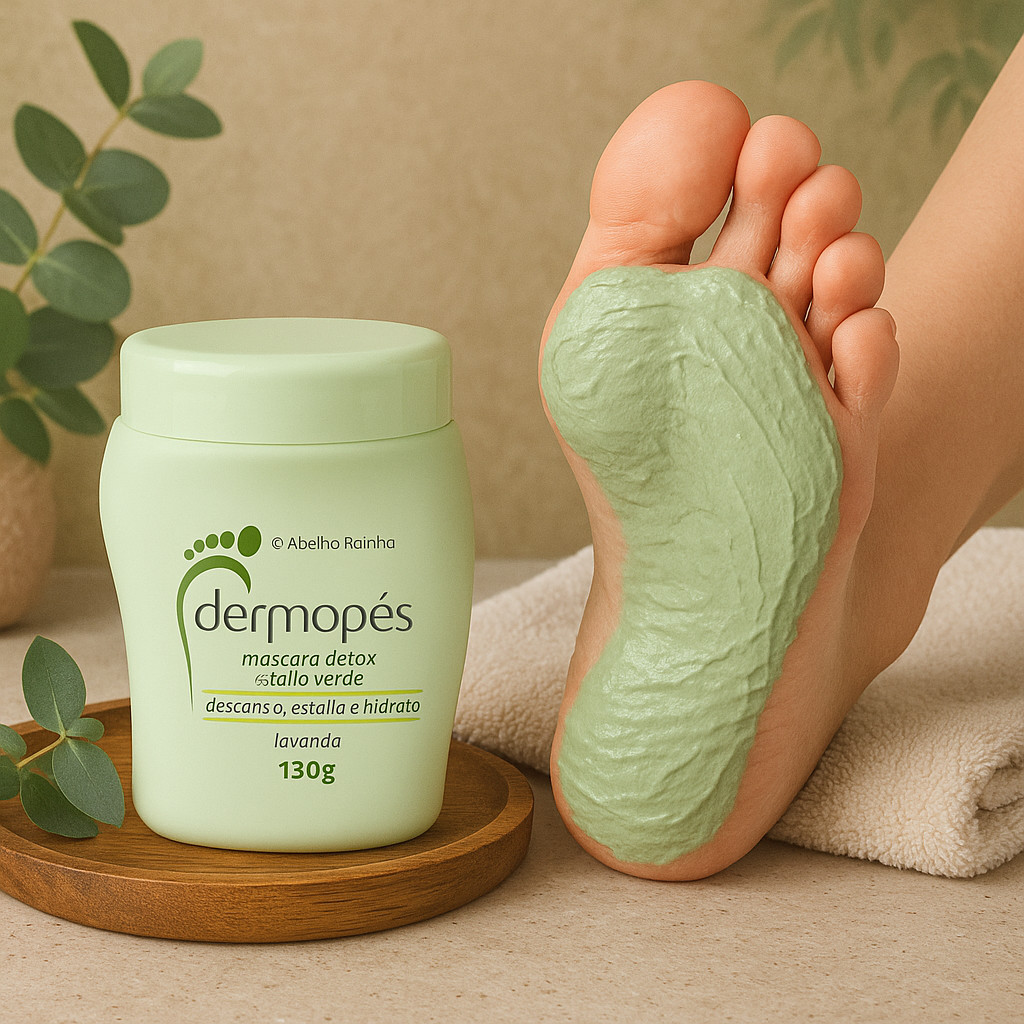 Dermopés Máscara Detox de Argila Verde Para os Pés  130g Abelha Rainha
