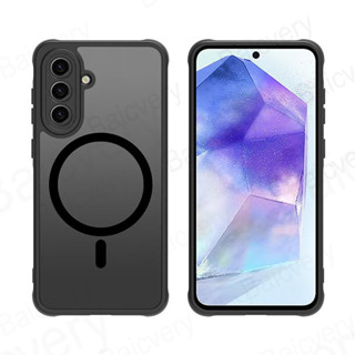 Para Samsung Galaxy A17 A16 4G A15 5G A55 A56 A35 A34 5G TPU Capa Traseira Dura Escudo Fosco Com Adesivo De Atração Magn em Oferta na Shopee