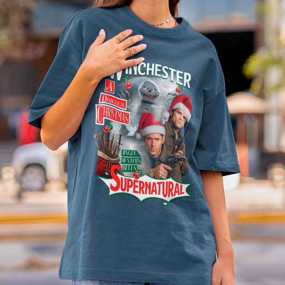 Camisa Supernatural Dean E Sam Winchester Merry Christmas Camisa Sobrenatural Hunters Blusa Algodão
