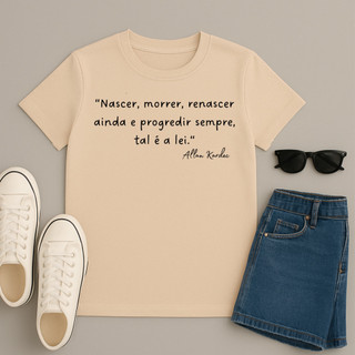 Camiseta Unissex Frase Allan Kardec "Tal é a lei" Espirita Espiritismo Algodão Envio Imediato Qualidade Premium